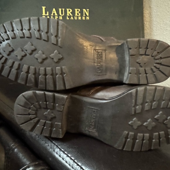 Lauren Ralph Lauren Brown Leather Boots ladies Sz 6 - Picture 8 of 10